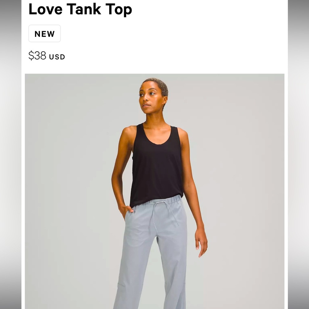 EUC‼️Lululemon Love Tank Top -Black Size 0